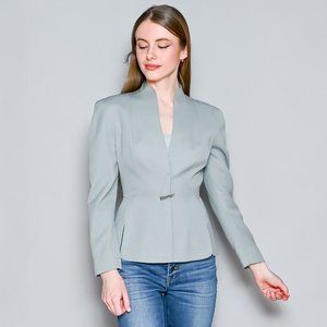 THIERRY MUGLER Vintage Seafoam Wool Structured Blazer XS 16"P2P